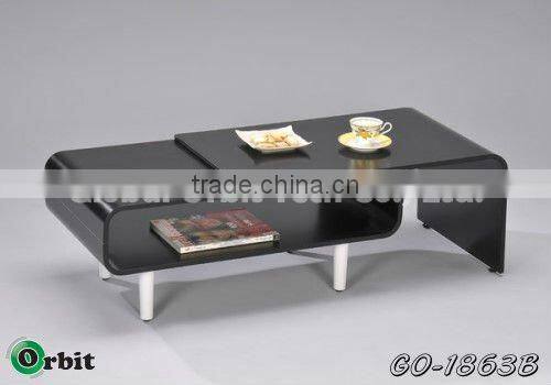 Modern design wooden tea table, living room furniture side table with shelf