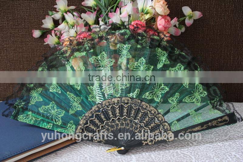 Lace fabric fan for party with low price