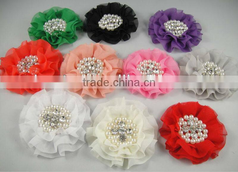 CF0386 New arrival fashion large ivory pearl center lace CF0386 New arrival fashion large ivory pearl center lace hair bow