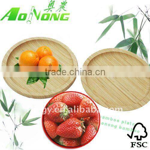 Natural bamboo wine party tray with a hole