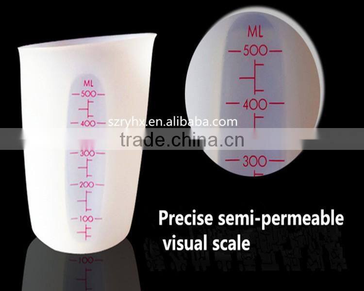 Nice Collapsible Silicone Measure Cups, Heart Shape Baking Cups, Measure Cup 500ml