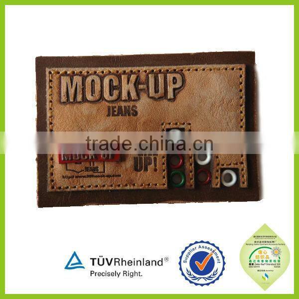 2016 various design custom pu and fake leather embossing patch