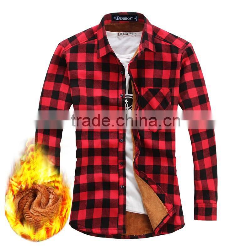 OEM 2016 Fashion Check latest shirt designs for men , Fleece Casual Shirt men