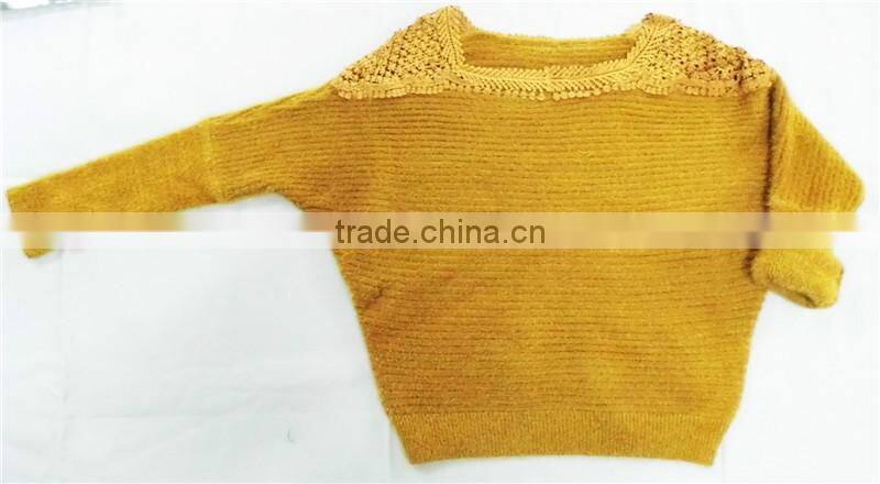 Wool&Acrylic womens knitted sweater pullover