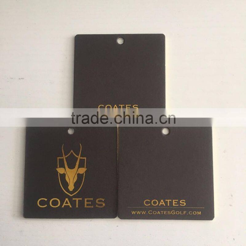 2016 Custom gold stamping thick hang tags with excellent quality
