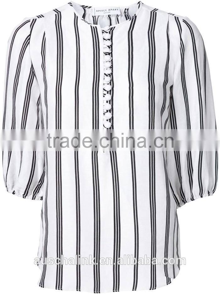 2016 high quality fancy stripe shirt elegant design OEM service
