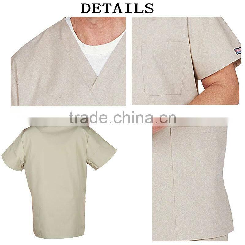 Wholesale 100% Cotton Medical Short Sleeve Unisex Green Surgical Gown