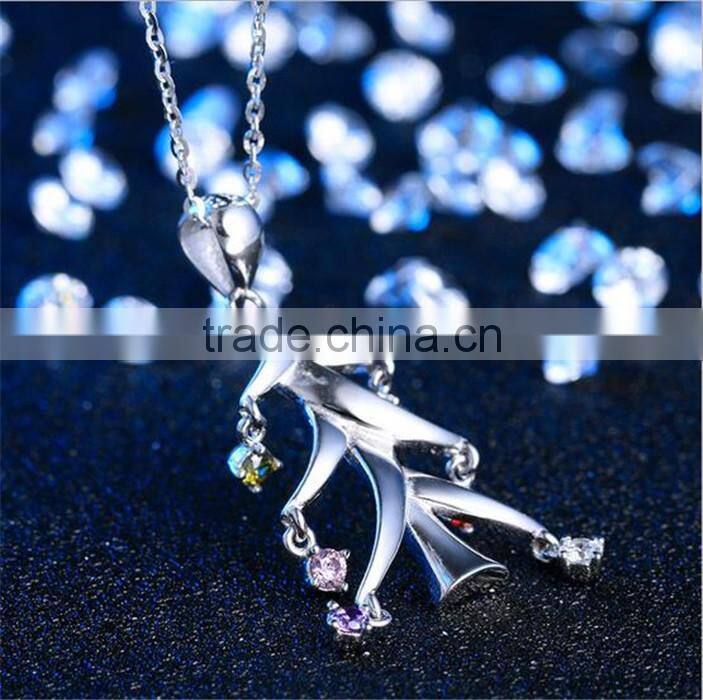 New Arrival Christmas jewelry 925 sterling silver Christmas tree shape pendant