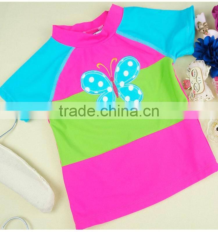2 Piece Wholesale Summer Product Design Butterfly Children Swimwear Baby Girl Swimsuit 2017