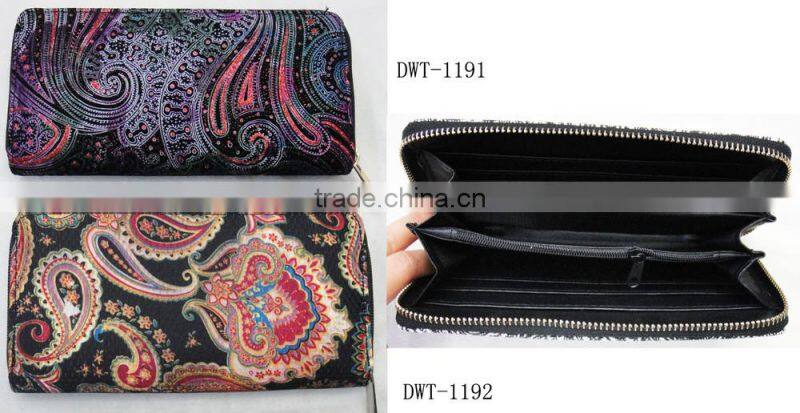 New stylish women canvas cotton classic floral wallet
