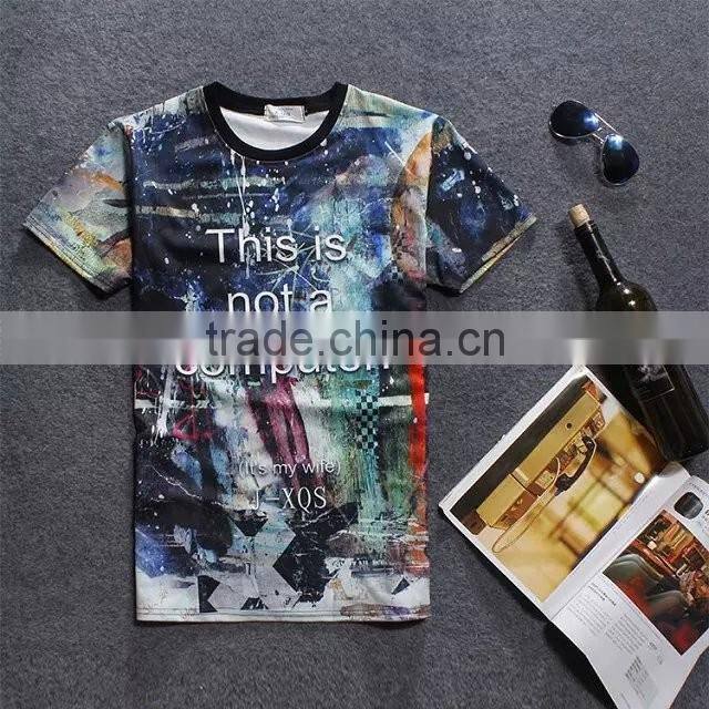 2016 brand clothes fresh from Europe and America Top hot men casual tshirt 3d clown Print Tee Tops 50 design