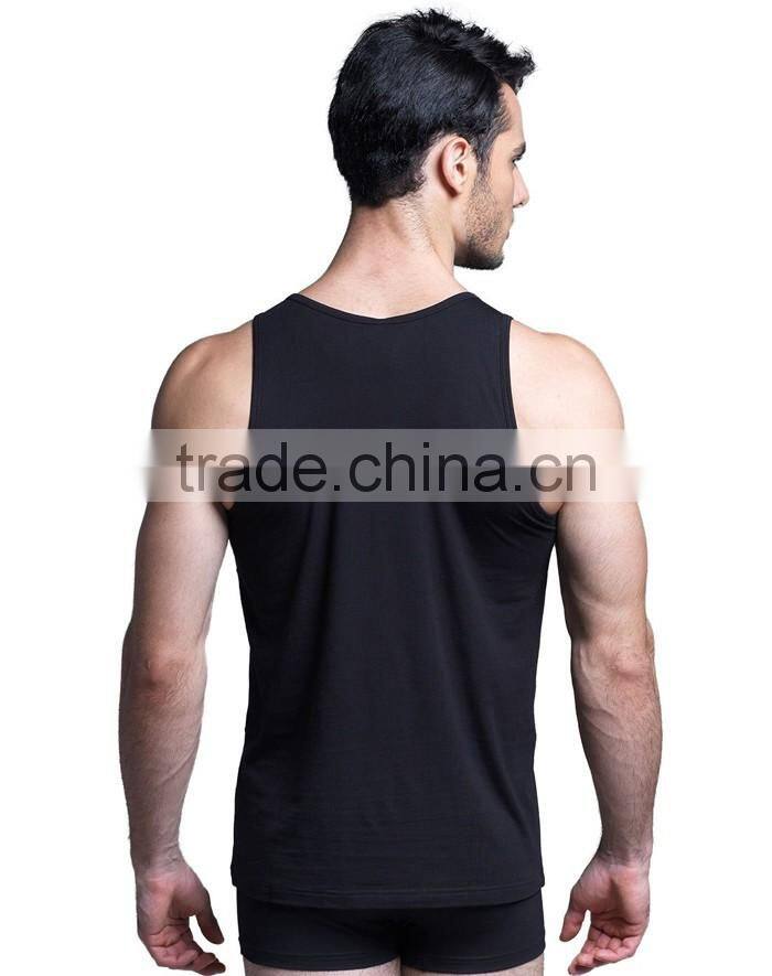 Custom made sports gym black plain mens tank tops