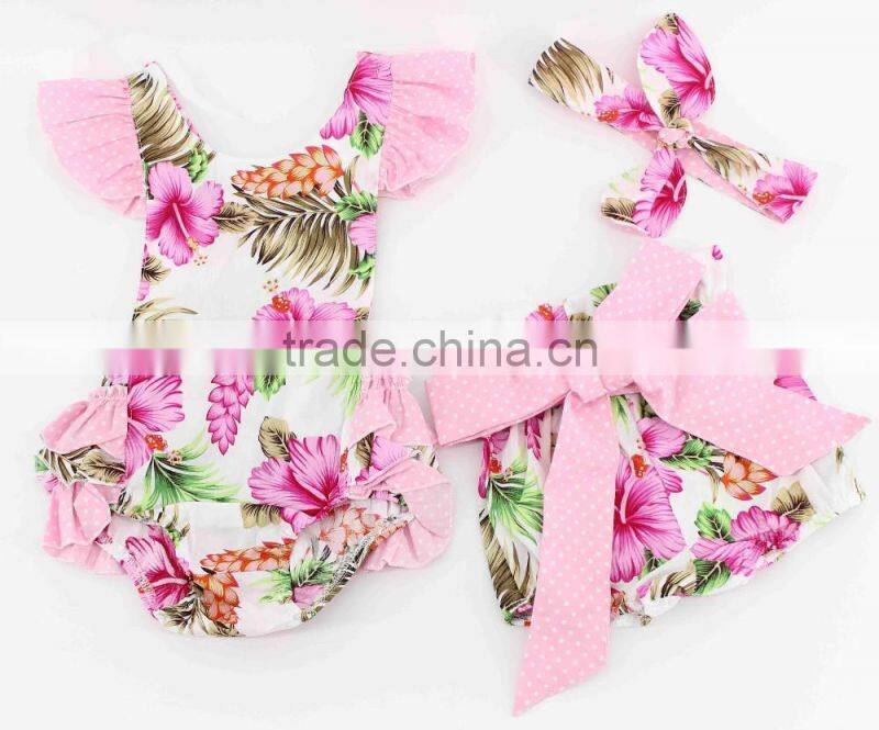 Cute cotton baby ruffle bloomer with bowknot infant diaper cover wholesale children's boutique clothes