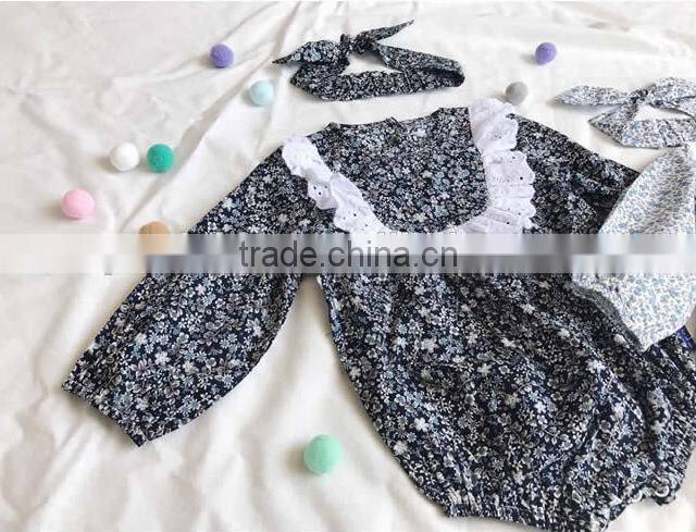 Classical Spring Autumn Girls Clothing Long Sleeve Cotton Rompers Toddler Jumpsuit