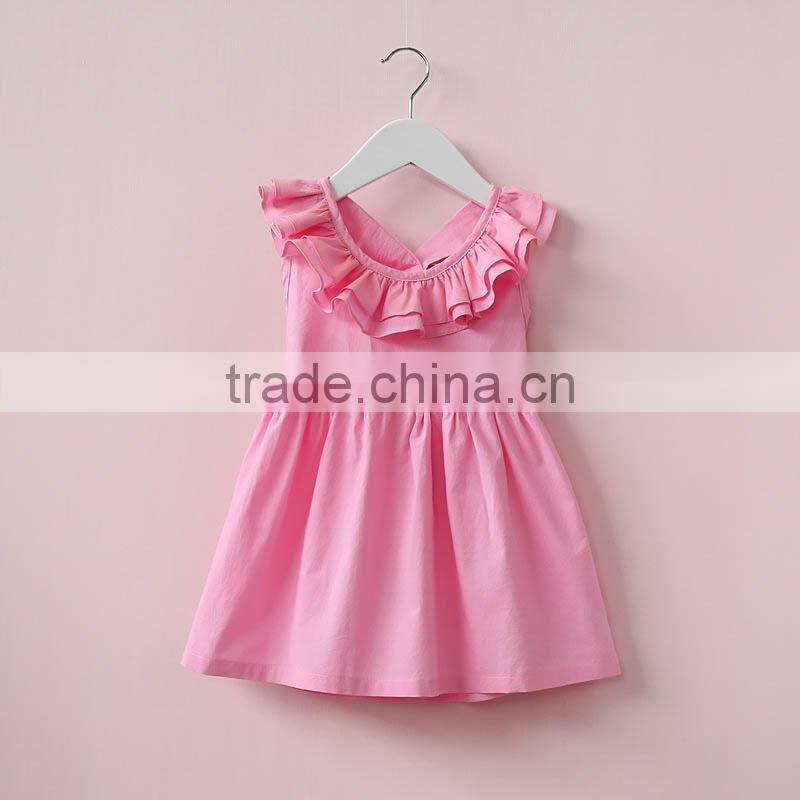 New Soft Baby Cotton Frocks Designs Girls Soild Color Princess Dress Girl Off-shoulder Birthday Dresses