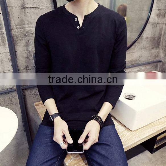 2016 wholesale high quality short sleeve v-neck T-shirt for men
