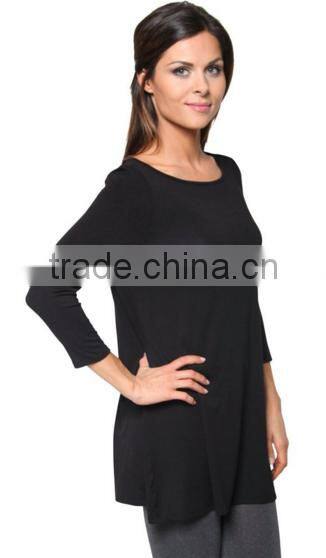 Online Shopping China Clothes Long Flowy Elbow Sleeve Jersey Tunic For Women