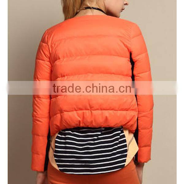 2015 Garments Factory Ladies Fashion Short Down Jacket With Detachable Fur Collar