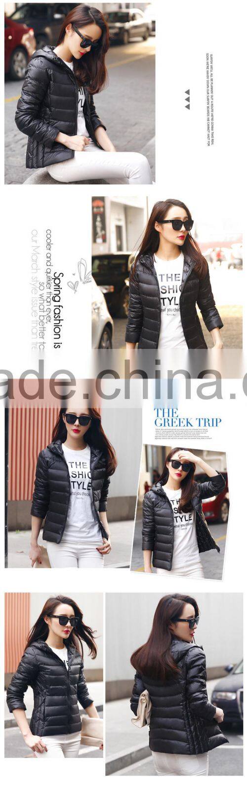 2015 European Woman Short Pure Color Short Duck Down Jacket