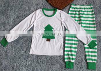 2017 Hot sale casual style latest style Wholesale Sleep Clothes Knits Girls Kids striped Cotton childrens Pajamas sets