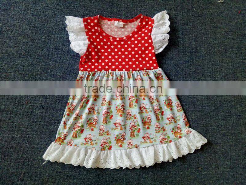 newest arrival white dot girl dress baby full sizes clothes with lace online sale