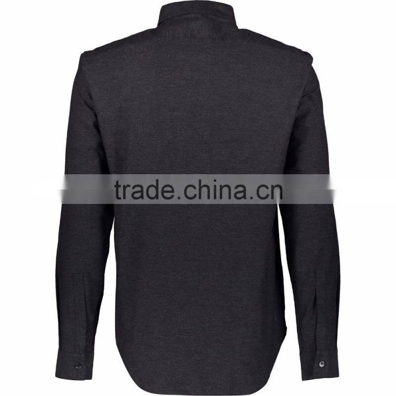 Classic High End Quality Two Pocket Grey Draped Shirt for Male