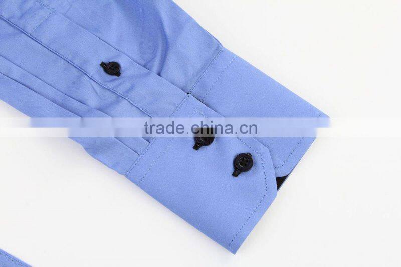 customed double collar contrast color men dress shirt