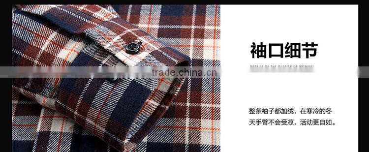 cotton long sleeve casual fashionable man plaids t-shirt