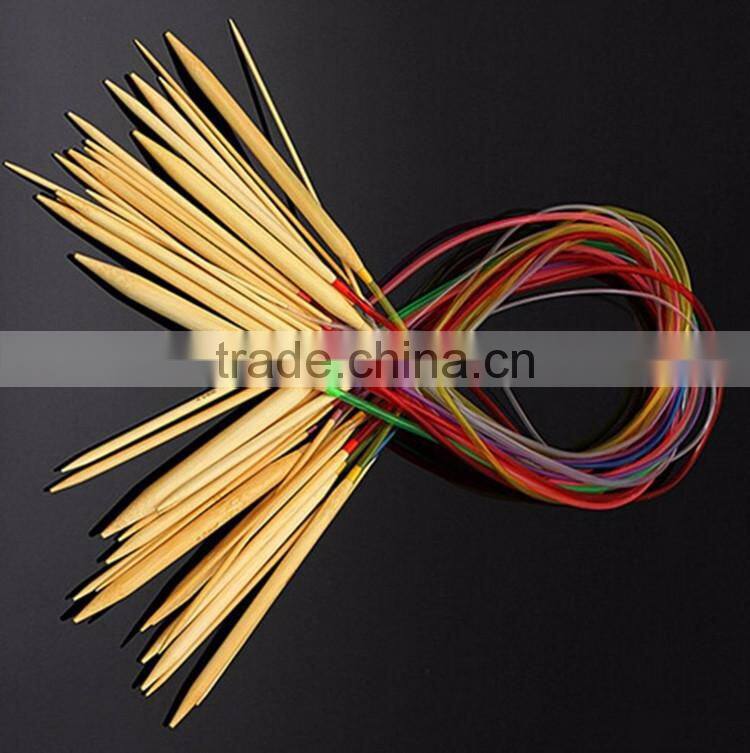 Factory Price 18Pcs/Set 80cm Length Bamboo Circular Knitting Needles For Hand Knitting