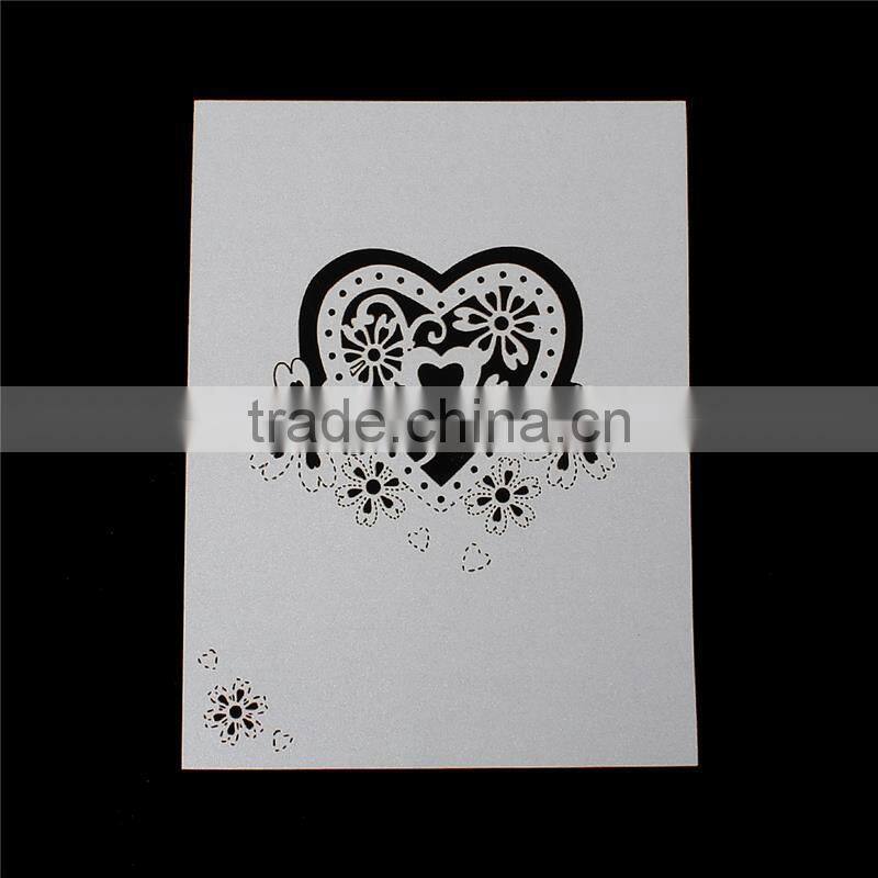 Paper Wedding Party Name Place Cards Heart Hollow Silvery White