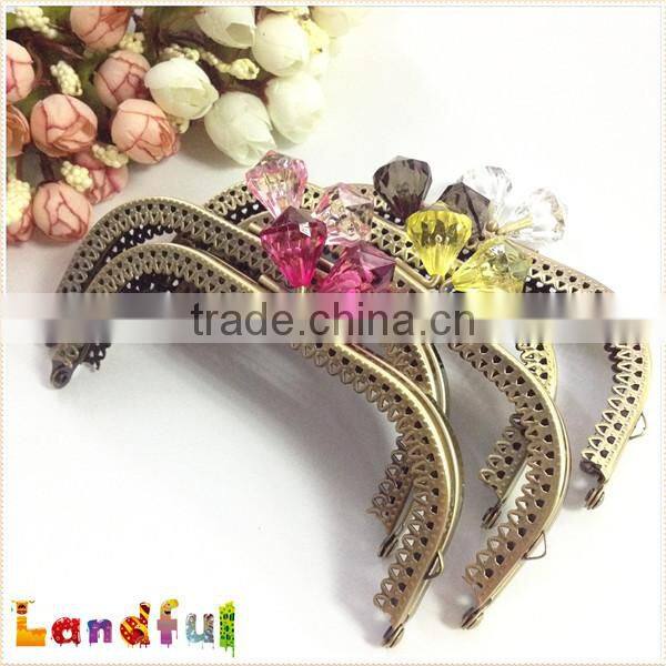 Wholesale Rhinestone Decorate Handicraft Bag Supplies Open Channel Purse Frame
