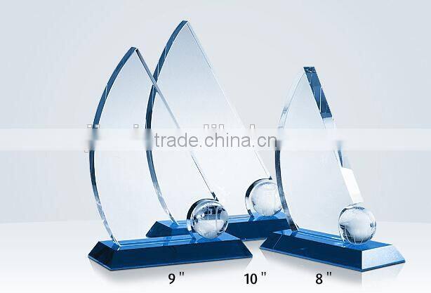 crystal Sailboat Plaque crystal trophy crystal awards