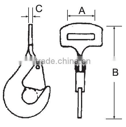 2" twisted snap hook for 50mm cargo lashing belt(polyester webbing)