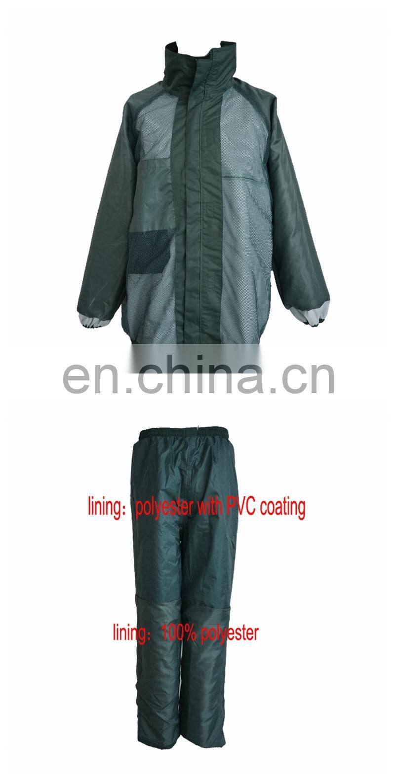 raincoat factory OEM top grade rain jackets with trousers