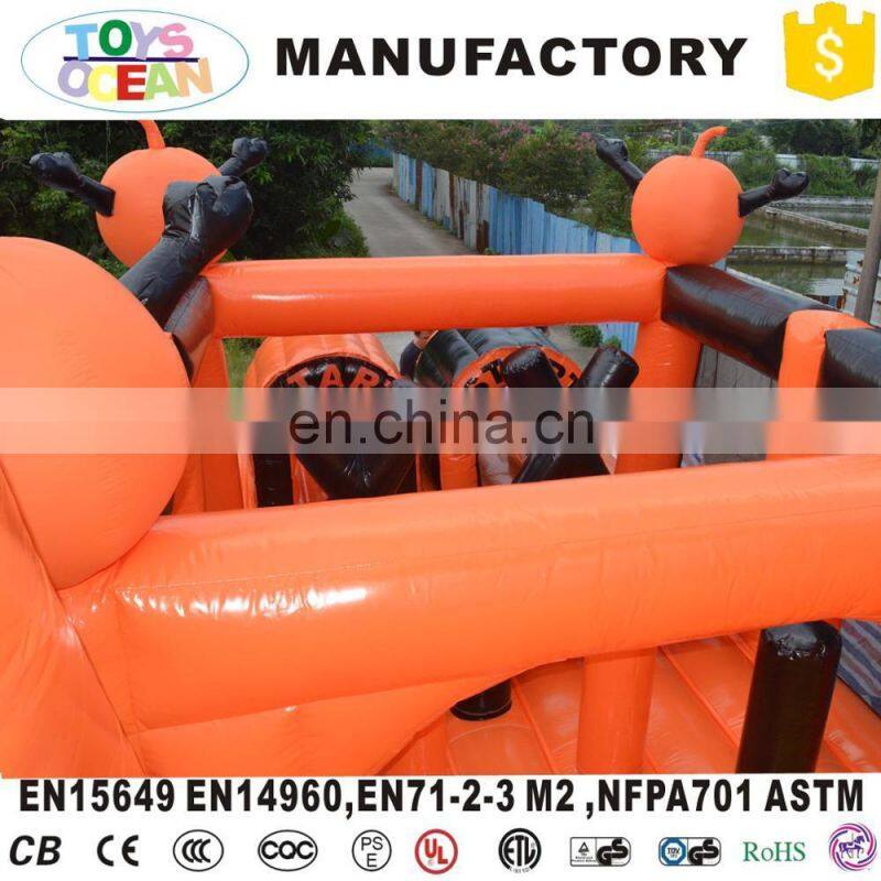 Outdoor halloween pumpkin Inflatable obstacle course for kids party used