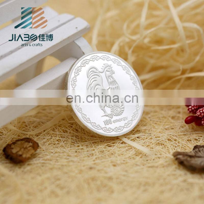 newest professional silver custom metal shopping cart coin