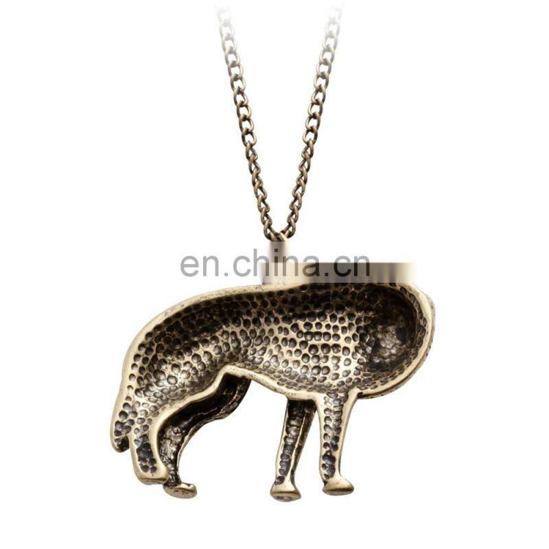 New Classic Jewelry wolf Pendant Latest Design Simple Antique Gold Necklaces