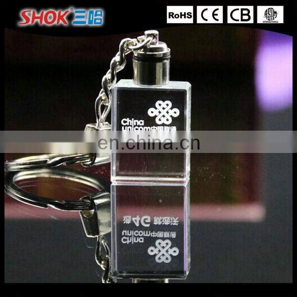 Wholesale promotional gifts cheap custom led crystal keychain