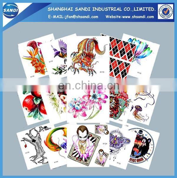 Custom colorful logo body permanent tattoo sticker
