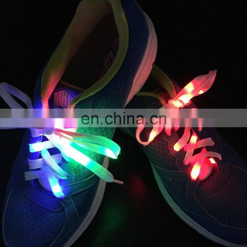Fashion wholesale colorful platube elastic led shoelaces