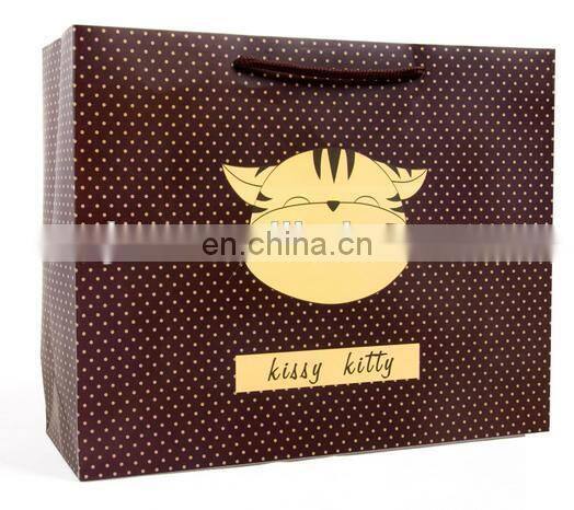 2015 fashion cute brown color cartoon pattern paper gift bag for sale