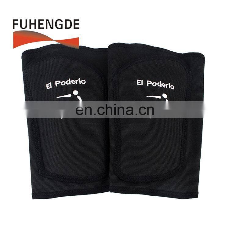 Latest designs sporting band logo embroidery elastic leg strap wrap with iron protection
