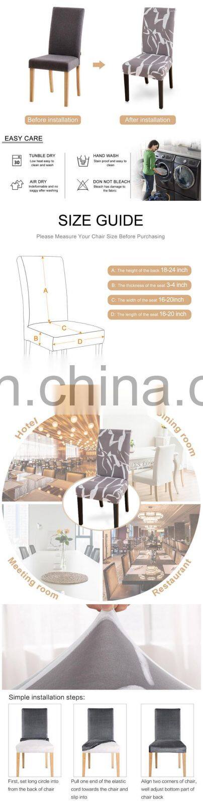 Stretch Elastic Chair Covers Spandex For Wedding Cover Kitchen Print Modern Slipcovers Furniture
