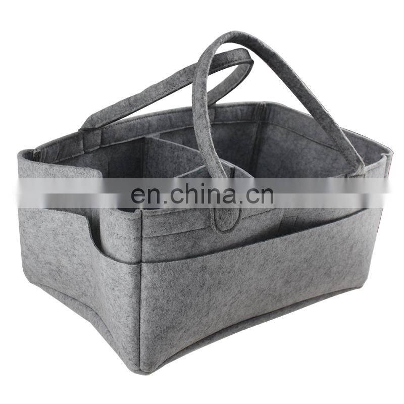 Amazon Hot Selling Felt Diaper Biaper Bag Organizer Grey For Baby