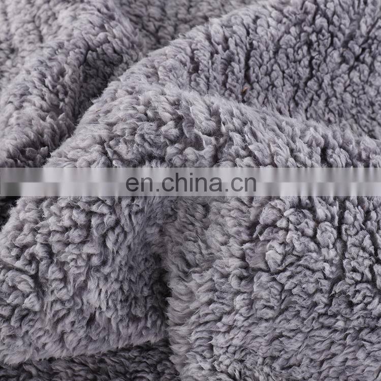 Wholesale High Quality Gray Plain Color Printed Fluffy Plush 100%Sherpa Blanket Sherpa Fleece Throw Blanket