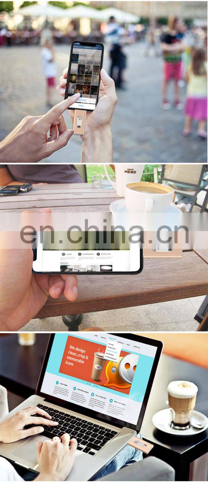 2018 High Capacity Smartphone OTG flash drive USB External flash drive for iphone