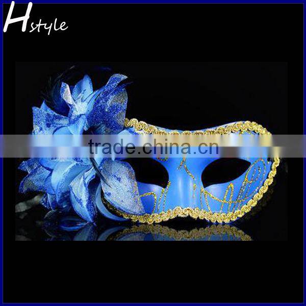 party mask, venetian mask, halloween mask with purple feather flower SC072