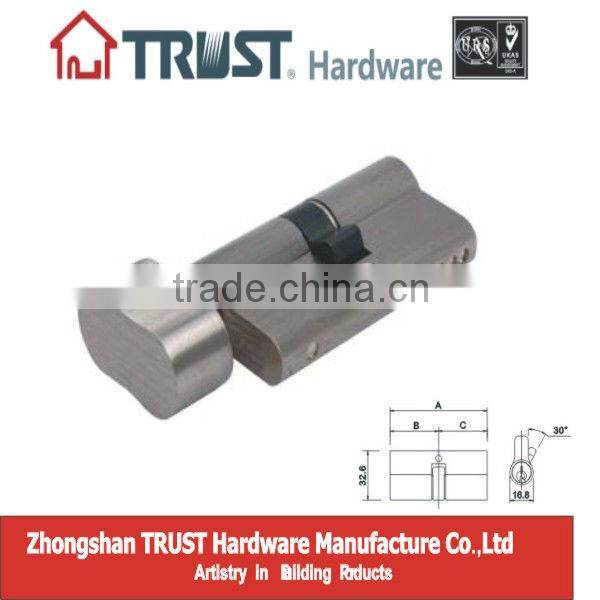 A65SN-B01:Trust 65mm Euro Profile Brass Mortise Cylinder with Turn knob