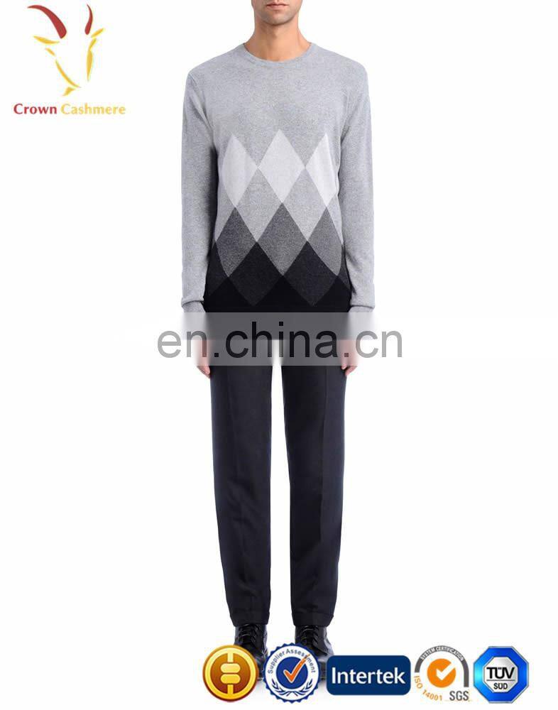 Men's color block Knitted Cashmere Pullover Sweater