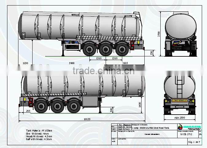 3 axles petroleum tanker semi trailer
